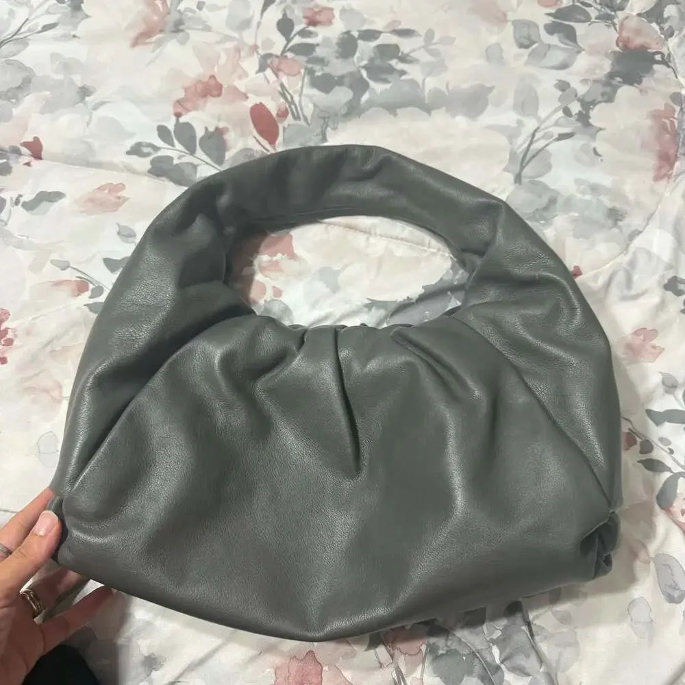 Bottega Veneta The Shoulder Pouch Leather Handbag in Grey